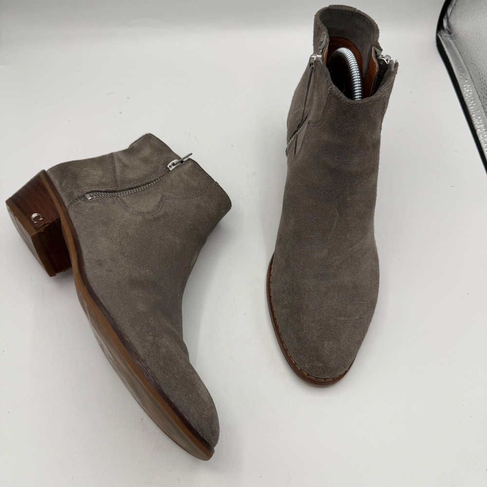 Coach Dani Bootie Western Heather Grey‎ Suede Ankle Boots 7.5B